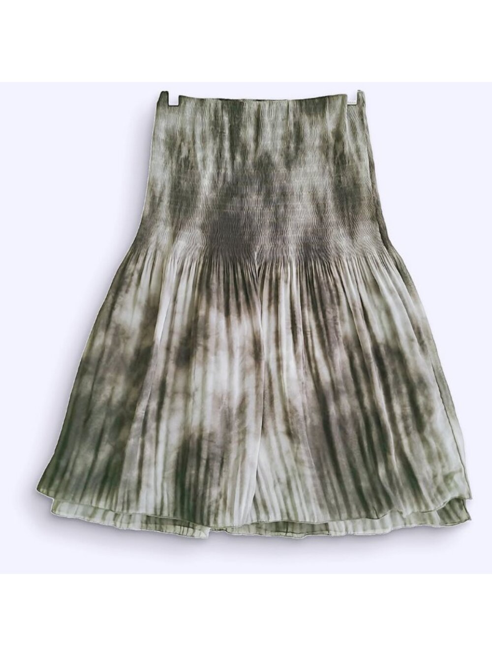 Vivian Shyu Vintage Tie-Dye Smocked Pleated Maxi Skirt (S)